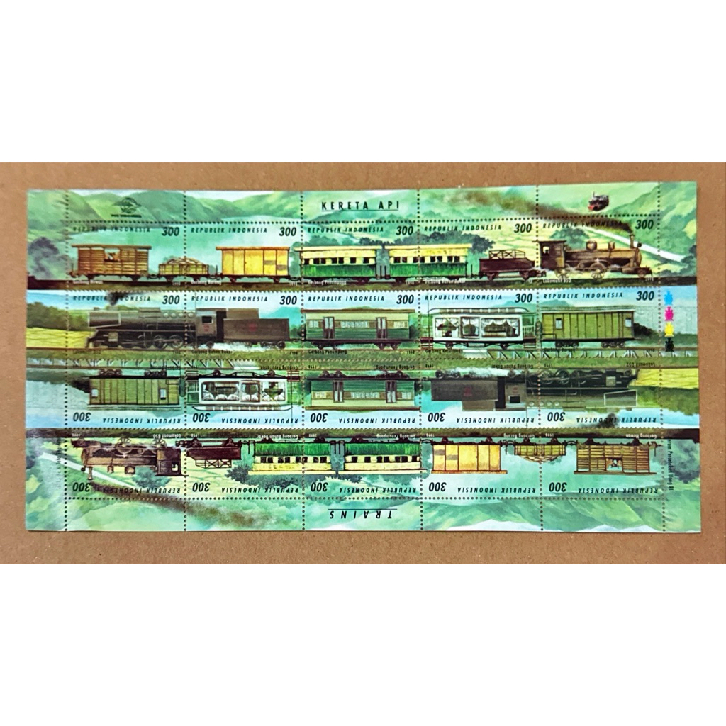 (FA) PRANGKO INDONESIA 1998 FULL SHEET KERETA API (SHEET OF 20) MINT NH.