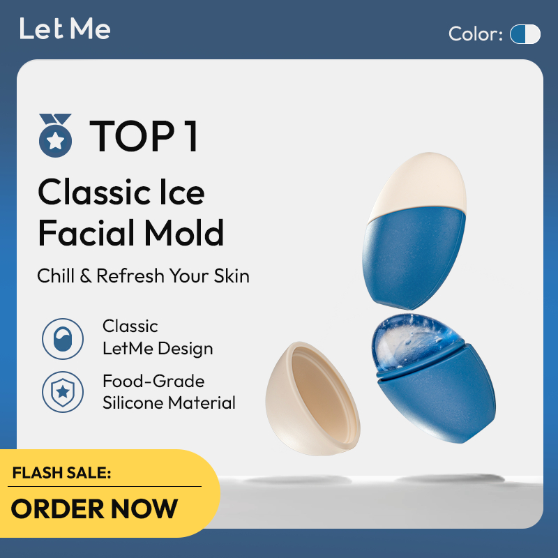 Let Me Classic Ice Facial Mold - Alat Pijat Wajah Dengan Es, Kurangi Bengkak & Tenangkan Kulit Sensi