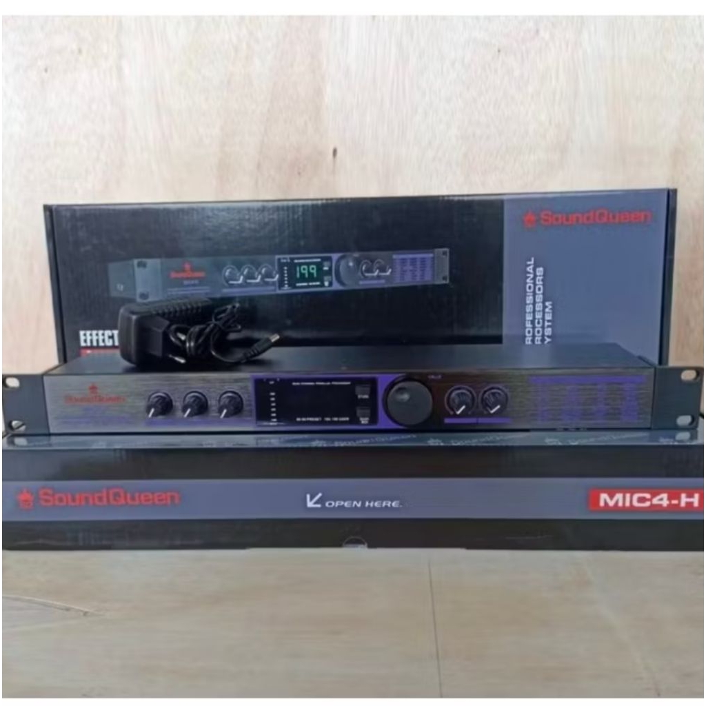 Effect mic vokal soundqueen Mic4-H hitam original efek vokal
