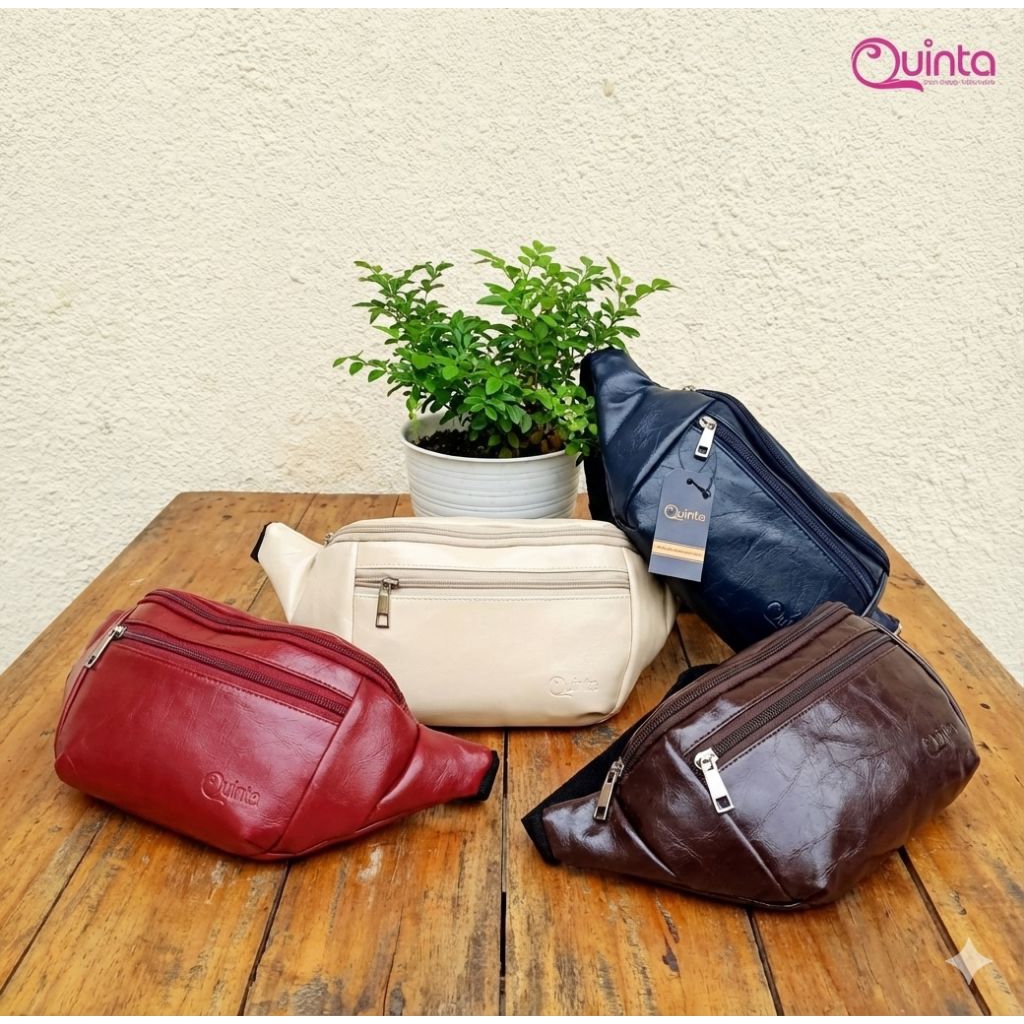 Tas waistbag UNISEX bisa untuk cowo cewe simple dan muat banyak barang|| Fatta waistbag Quinta