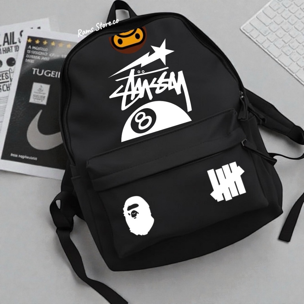 Tas Ransel Backpack Pria Casual Tas Gendong Terbaru Tas Kece Stussy Aape Kekinian Termurah Besik Stm