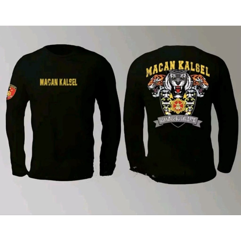 Kaos lengan panjang macan kalsel.kaos distro