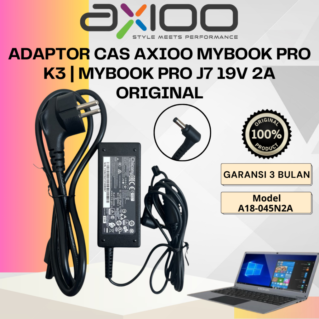 ADAPTOR CAS CHARGER LAPTOP AXIOO MYBOOK PRO K3 | J7 ORIGINAL GARANSI 3 BULAN