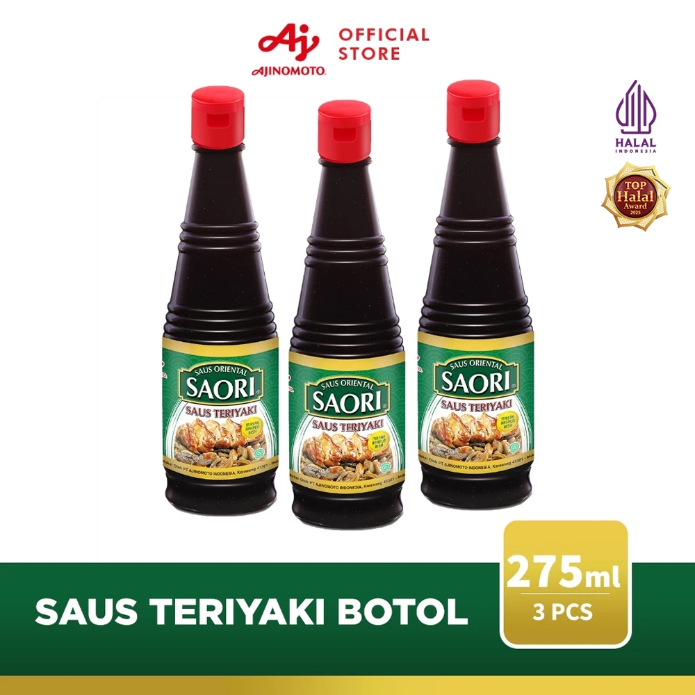 SAORI® Saus Oriental Teriyaki 275ML (3pcs) - Saus Ala Jepang Rasa Gurih Manis - Masak Apapun Bisa