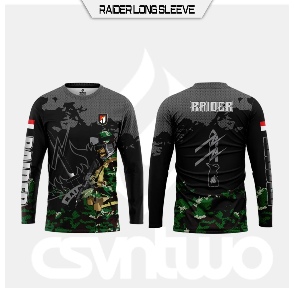 BAJU KAOS JERSEY FULL PRINTING RAIDER LENGAN PANJANG BAHAN DRYFIT PREMIUM