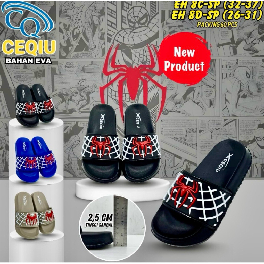 SANDAL ANAK SLOP DULUX SPIDERMAN KEKINIAN