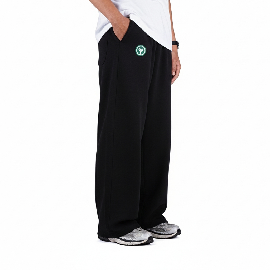 VANTIVA Celana Sweatpants Loose Baggy Pants Fleece Black Vast