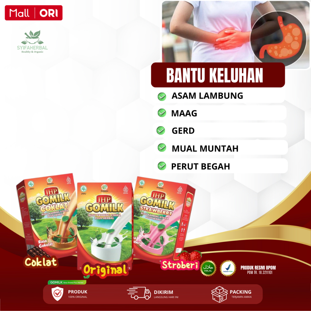 Gomilk 200gr Susu Etawa Untuk Bantu Keluhan Asam Lambung Naik, Gerd, Maag, Maag Kronis, Maag Akut, P