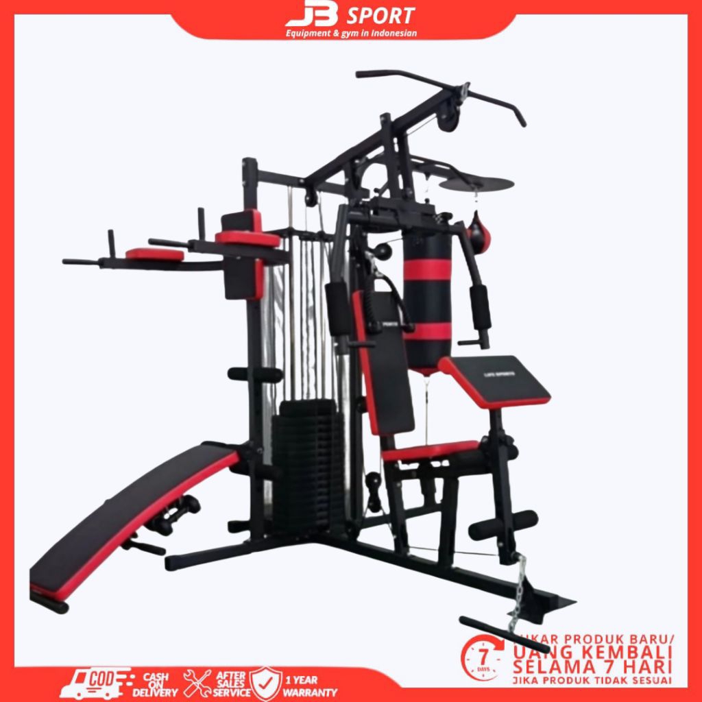 Alat Fitnes Home gym 3 sisi Alat gym Multifungsi Alat angkat Beban