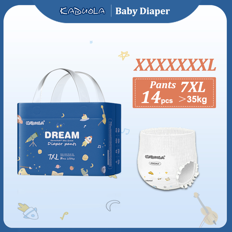 Popok bayi Kaduola ukuran super besar 7XL, kering dan lembut, daya serap kuat, cocok untuk [35-80KG]