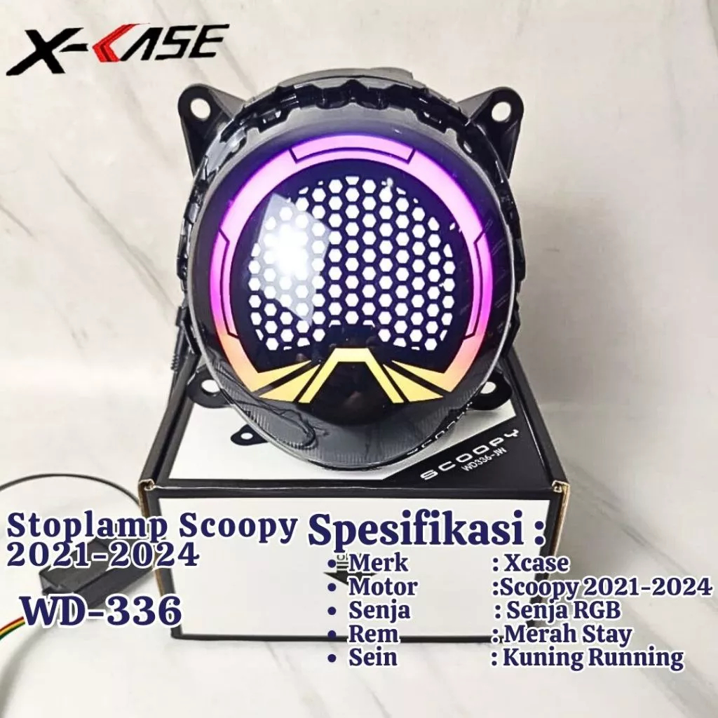 LAMPU STOP SCOOPY 2021-2024 LAZY RGB APK 200+ MODE STOPLAMP LEJI XCASE
