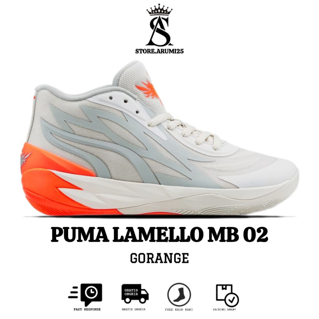 Sepatu Basket P.U.M.A Lamello MB 02 Gorange Basket Ball