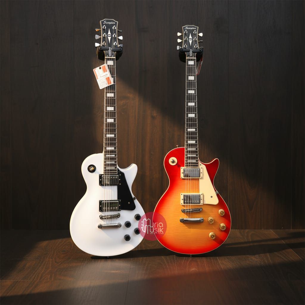 Gitar Elektrik Scorpion Les Paul Gitar Scorpion LP 610 FCB - White Original