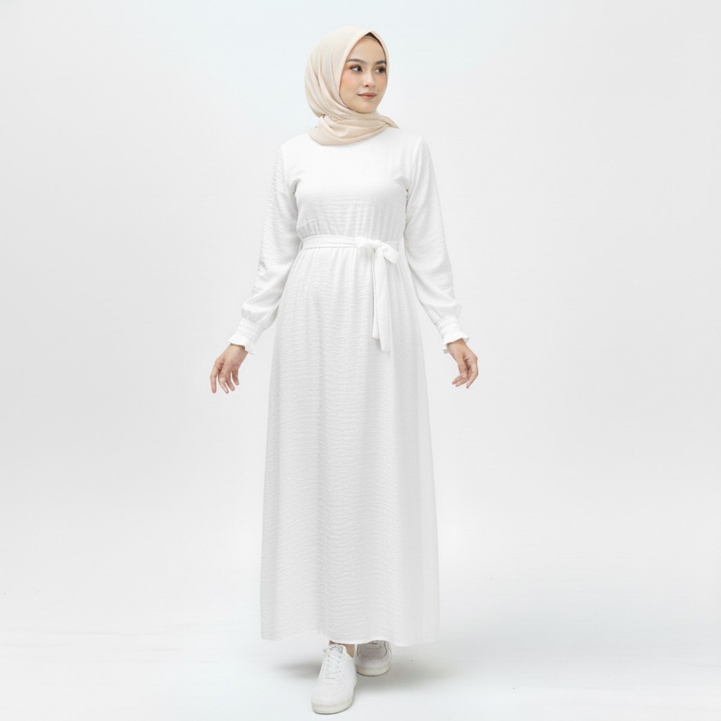 Zalifa Dress Gamis Terbaru Gamis Lebaran Abaya Crinkle Baju Wanita Muslimah Lebaran Maxi 2026 RMD09