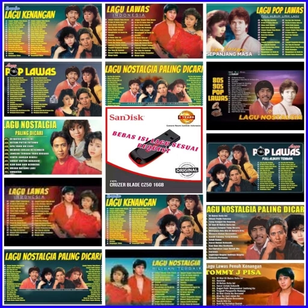 USB MP3 BUAT DI MOBIL LAGU POP NOSTALGIA TEMBANG KENANGAN - USB UNTUK TV/USB UNTUK SPEAKER AKTIF