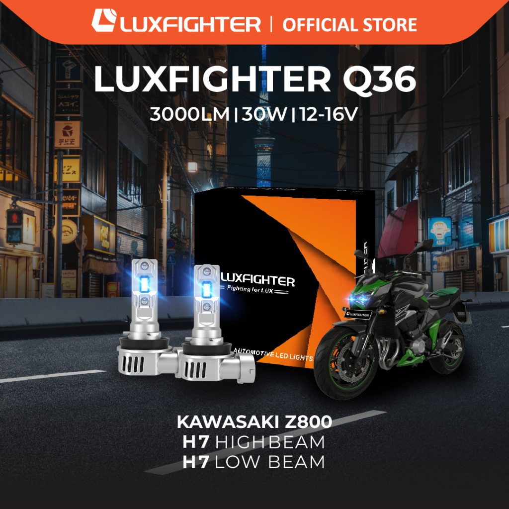 LUXFIGHTER Q36 H7 LAMPU LED MOTOR KAWASAKI Z800