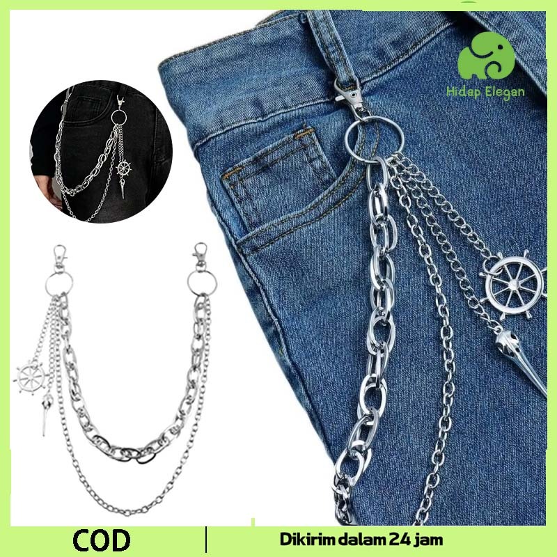 Rantai Untuk Celana Serbaguna Dan Bergaya Aksesoris Rantai Celana Gaya Punk Rantai Celana Pria