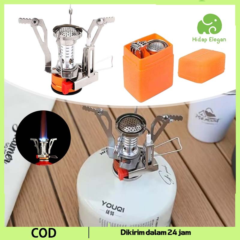 Kompor Camping Mini Portable Braket Empat Sudut Kompor Portable Camping Lipat Universal Kompor Campi