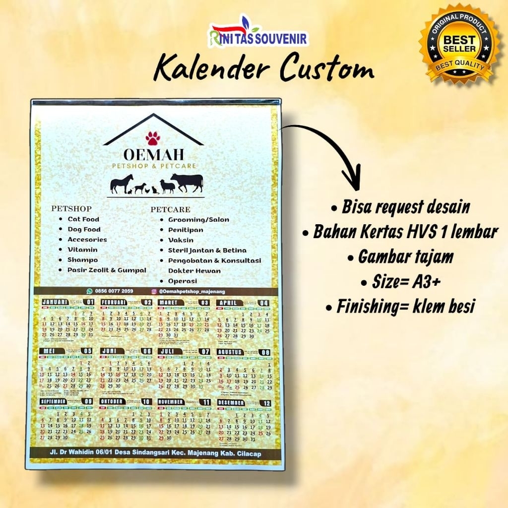 Kalender Dinding Custom Desain Bisa Untuk Bidan dan Lainnya