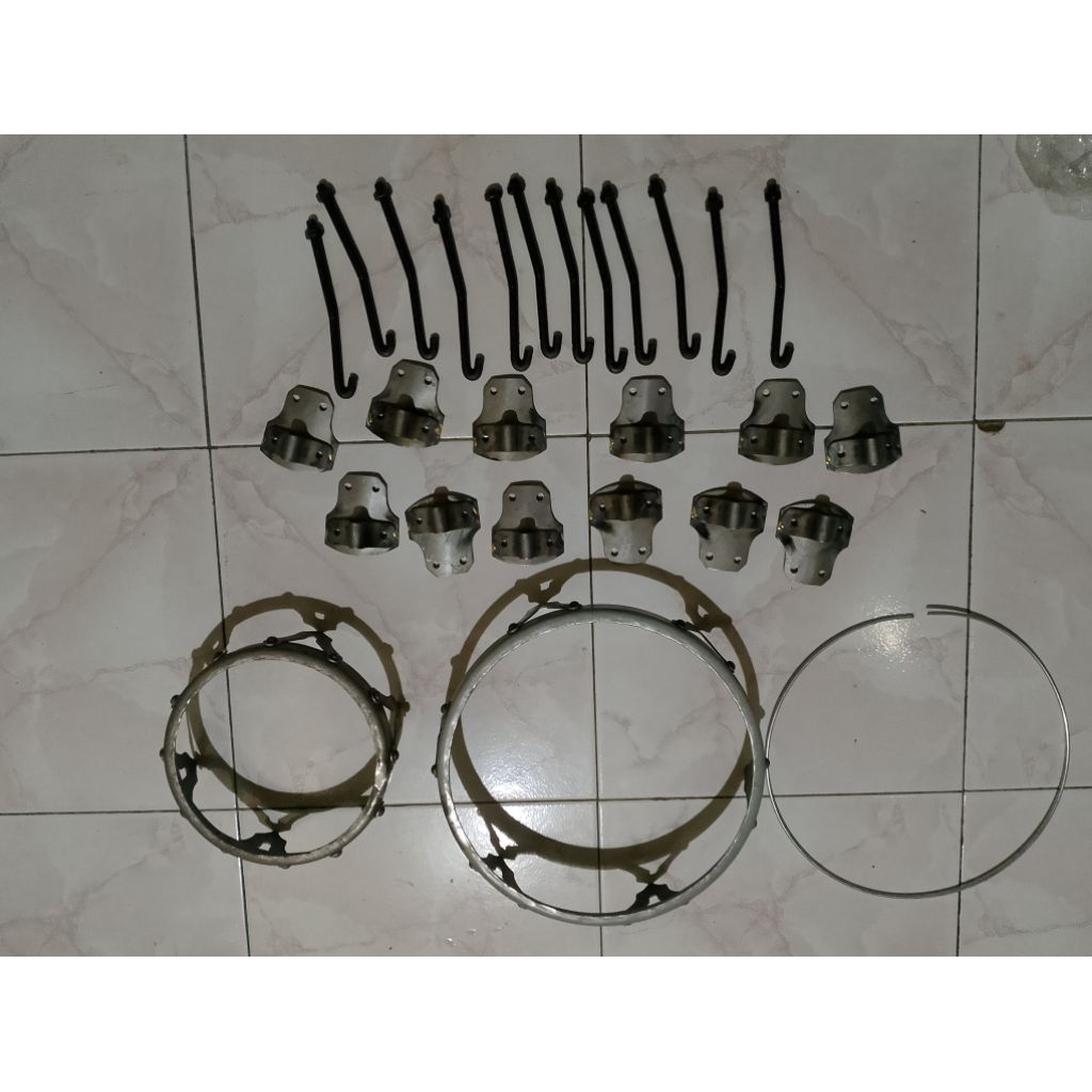 Accessories ring kendang tabla  fulset   ukuran  tak 6 in   dit 18-23inc  besi tebal Crom anti karat