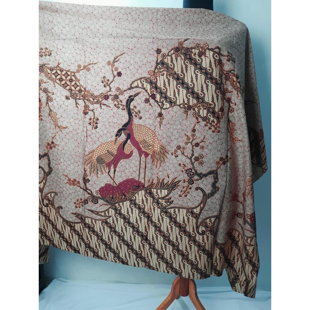 Kain Batik Cap Katun Motif Pohon Natal Santa Claus/Bahan Kain Batik Solo Motif Christmas Natal