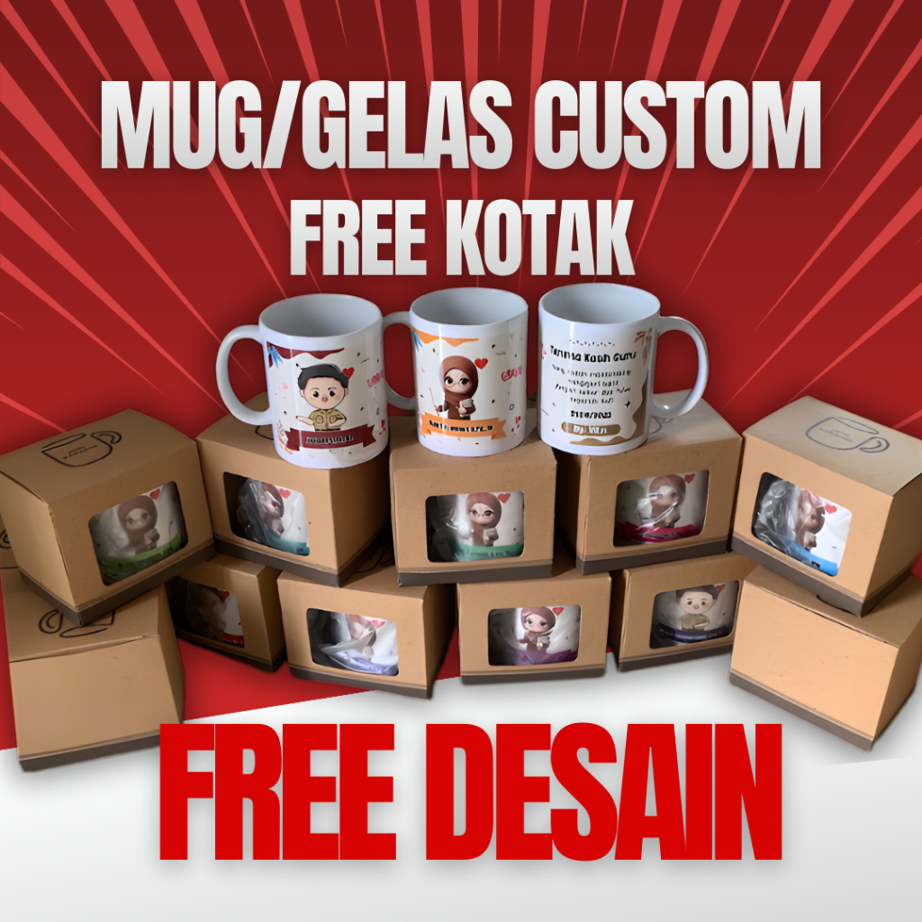 [FREE BOX] Cetak Mug Custom Foto Mug Custom Wisuda/Ulang Tahun/Souvenir Pernikahan / Hari Guru . Gel