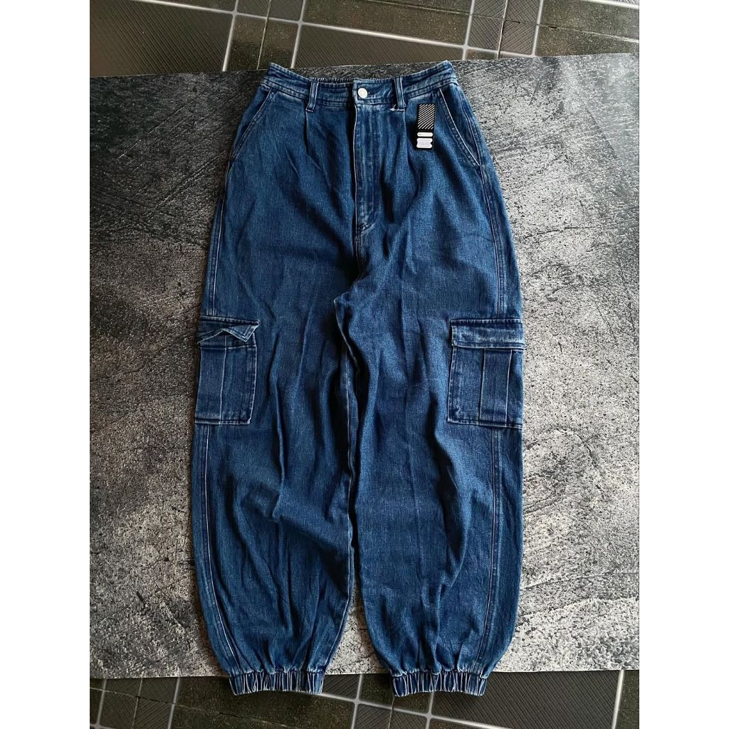 Celana jogger cargo denim pants WEGO Authentic