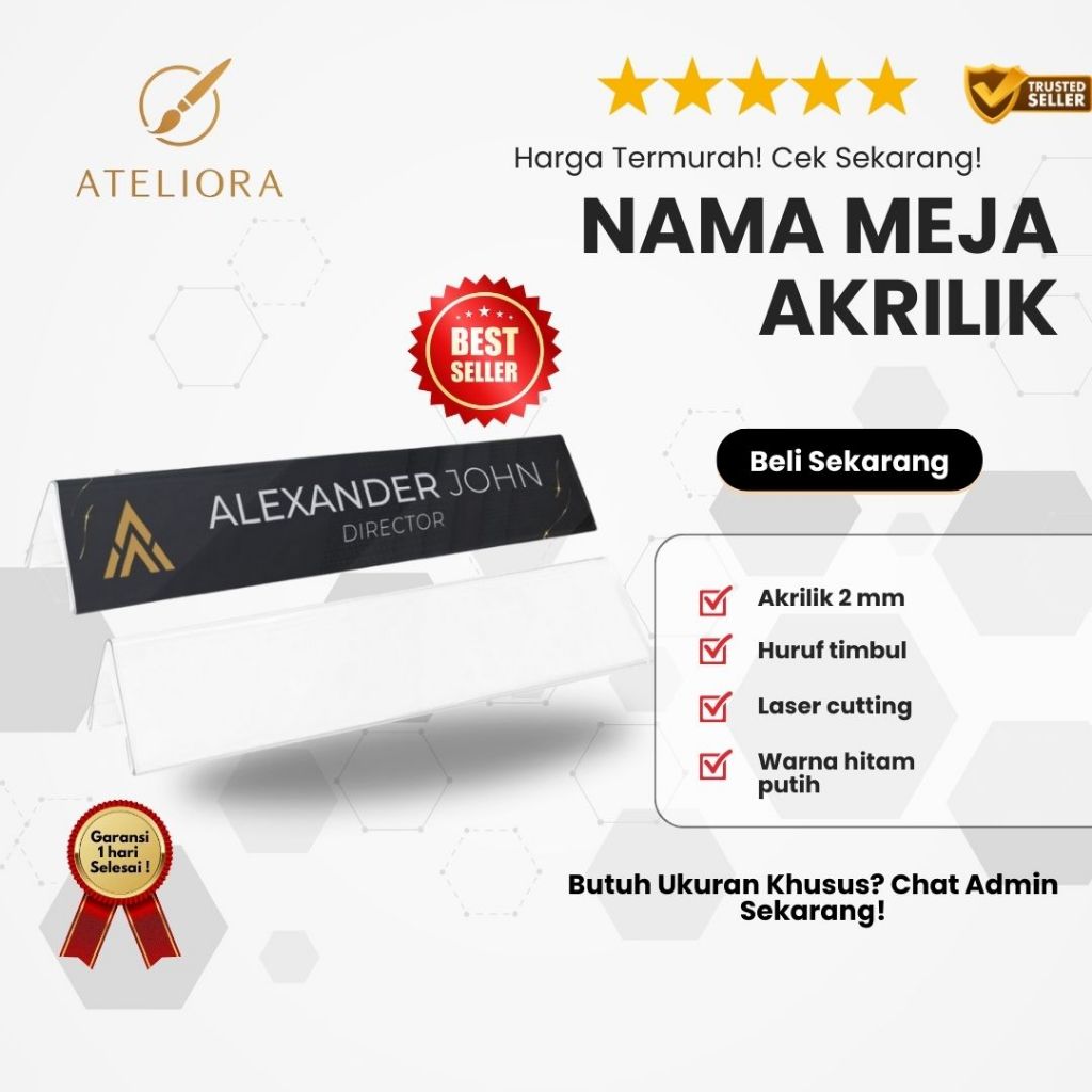 Papan Nama Meja Akrilik/Nama Meja Kantor