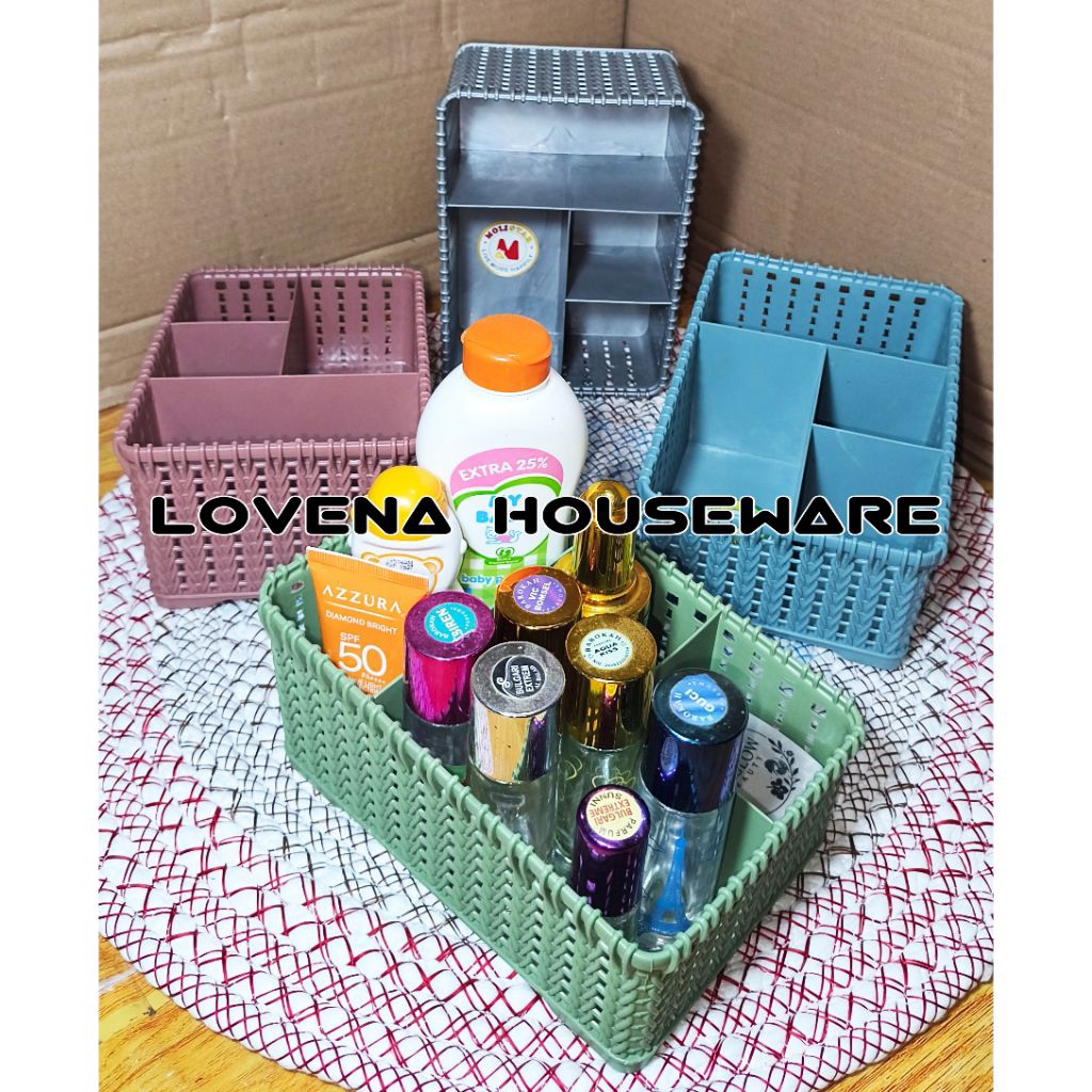 Tempat ATK Basil 4 Sekat Molistar / Tempat Kosmetik Kecil / Organizer Meja