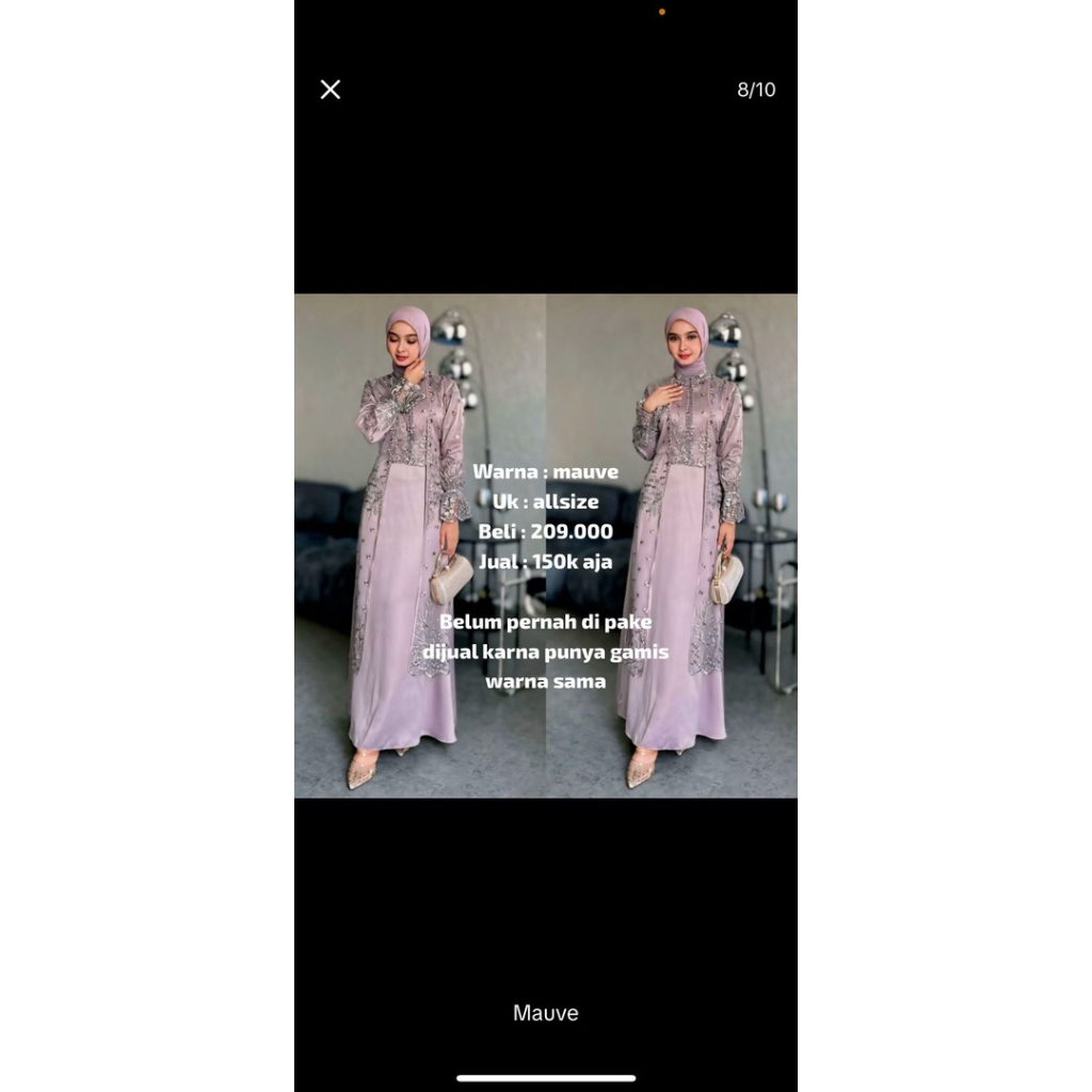 gamis mauve brukat