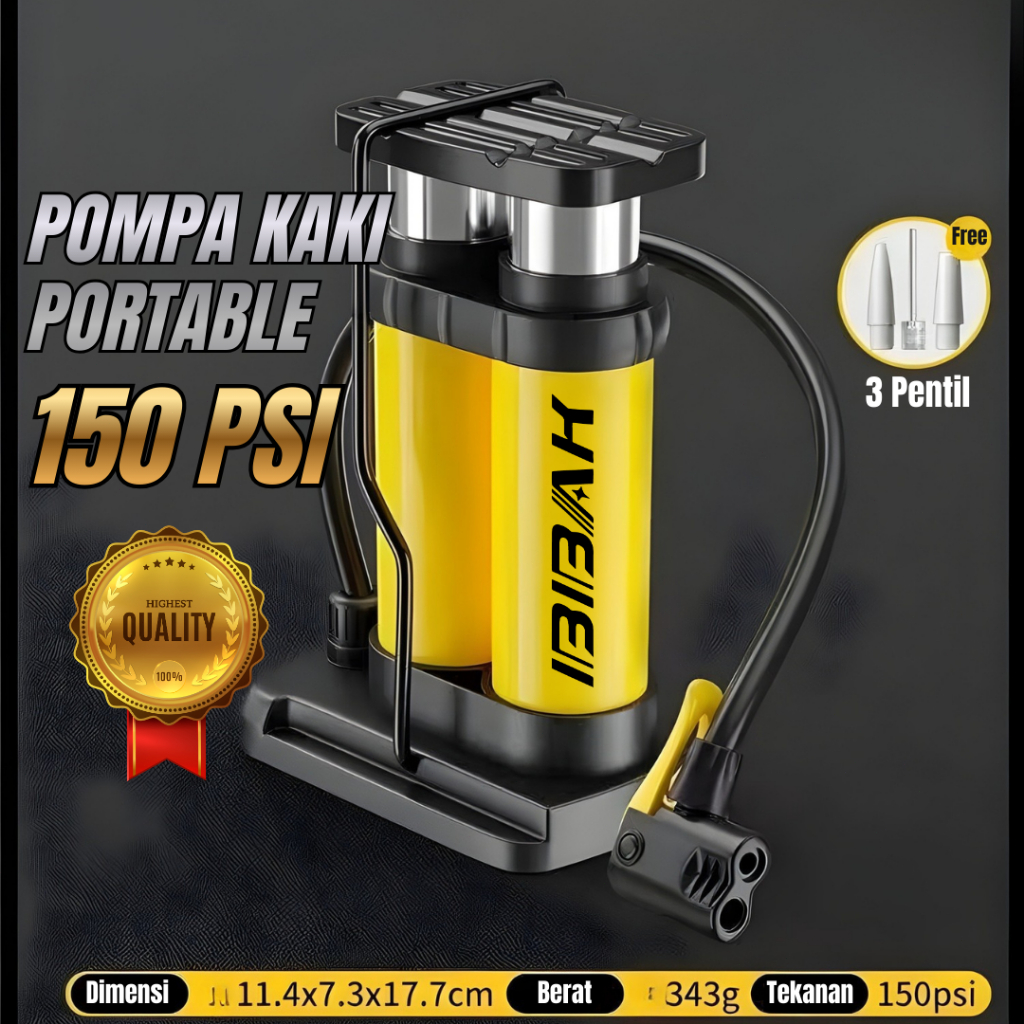 160psi Pompa/pompa ban motor injak/ pompa ban motor/pompa sepeda dan motor/Portable Pump Foot Pump