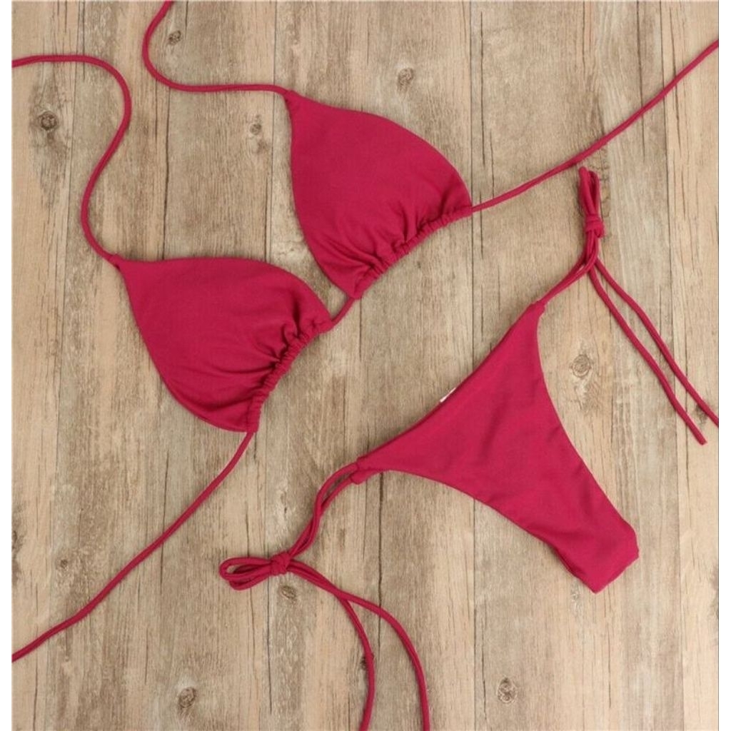 Sexy Bikini Bra Gstring Bikini Renang Baju Sexy Wanita TA105MR Merah