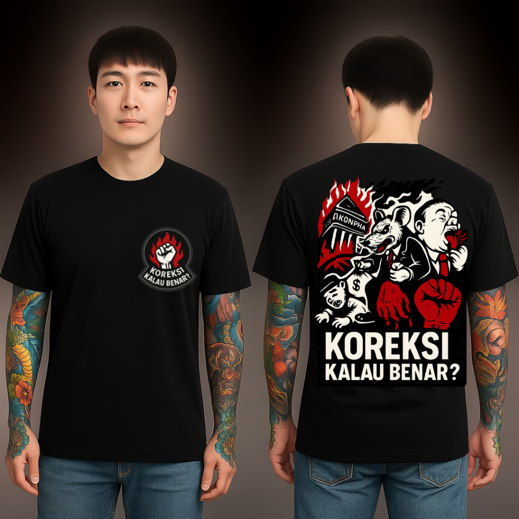 Kaos Satire “Koreksi Kalau Benar?” | Streetwear Kritik Sosial
