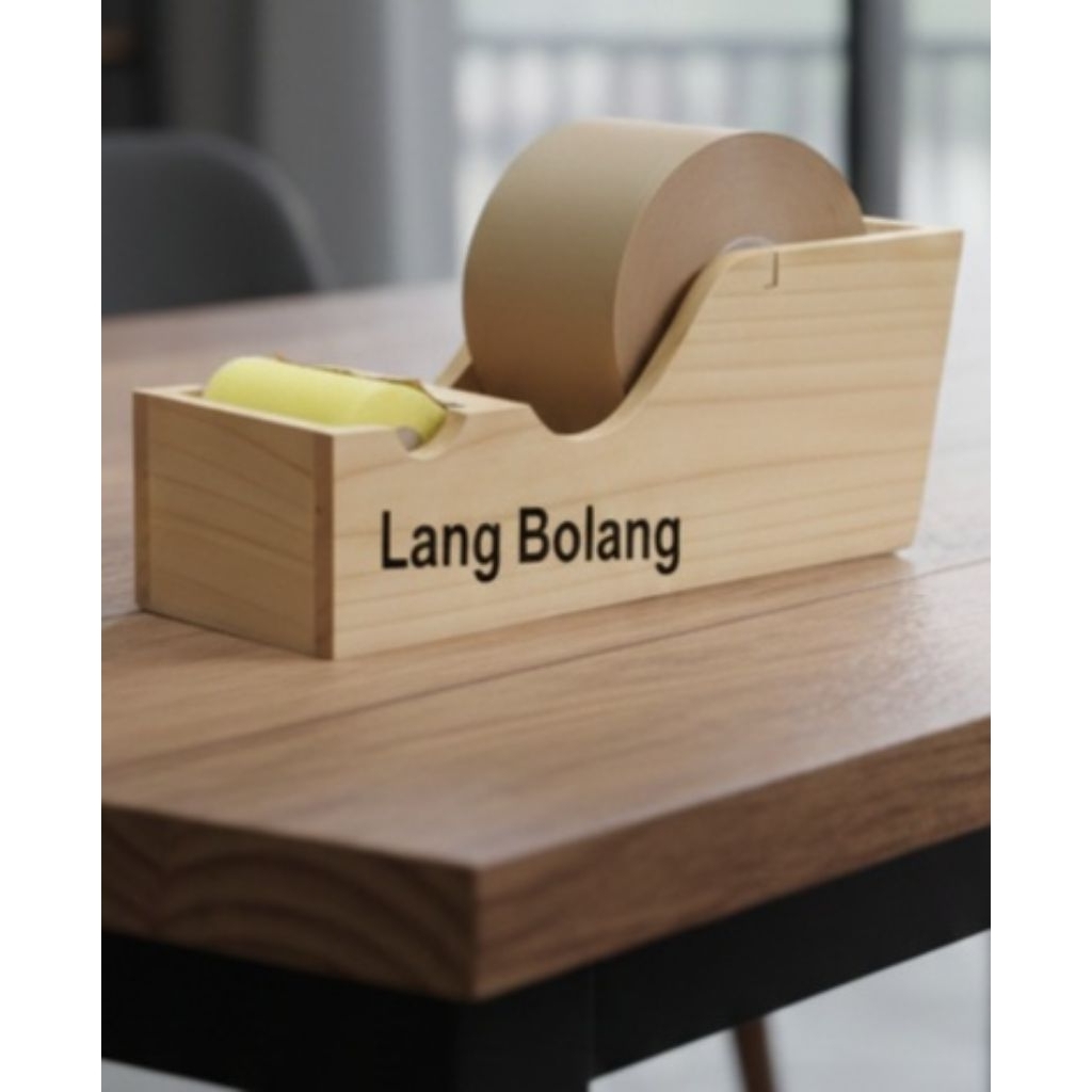 Tempat Lakban Air / Dispenser Lakban Kertas / Gummed Tape Dari kayu Jati