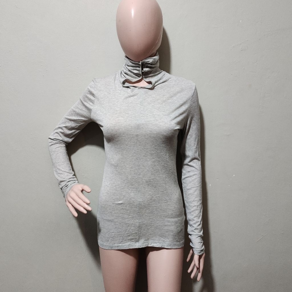 STEFANEL Roll neck skin thermal turtleneck heattech turtleneck abu baju olga baju olahraga abu runni