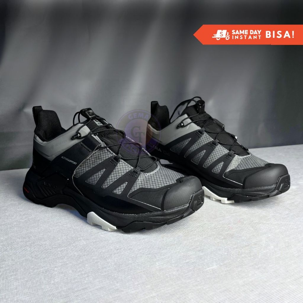 Sepatu Salomon X Ultra 4 inch GTX 04 Hiking Shoes / Salomon X Ultra 4 Gore-Tex Hiking Boots  Grey Ab