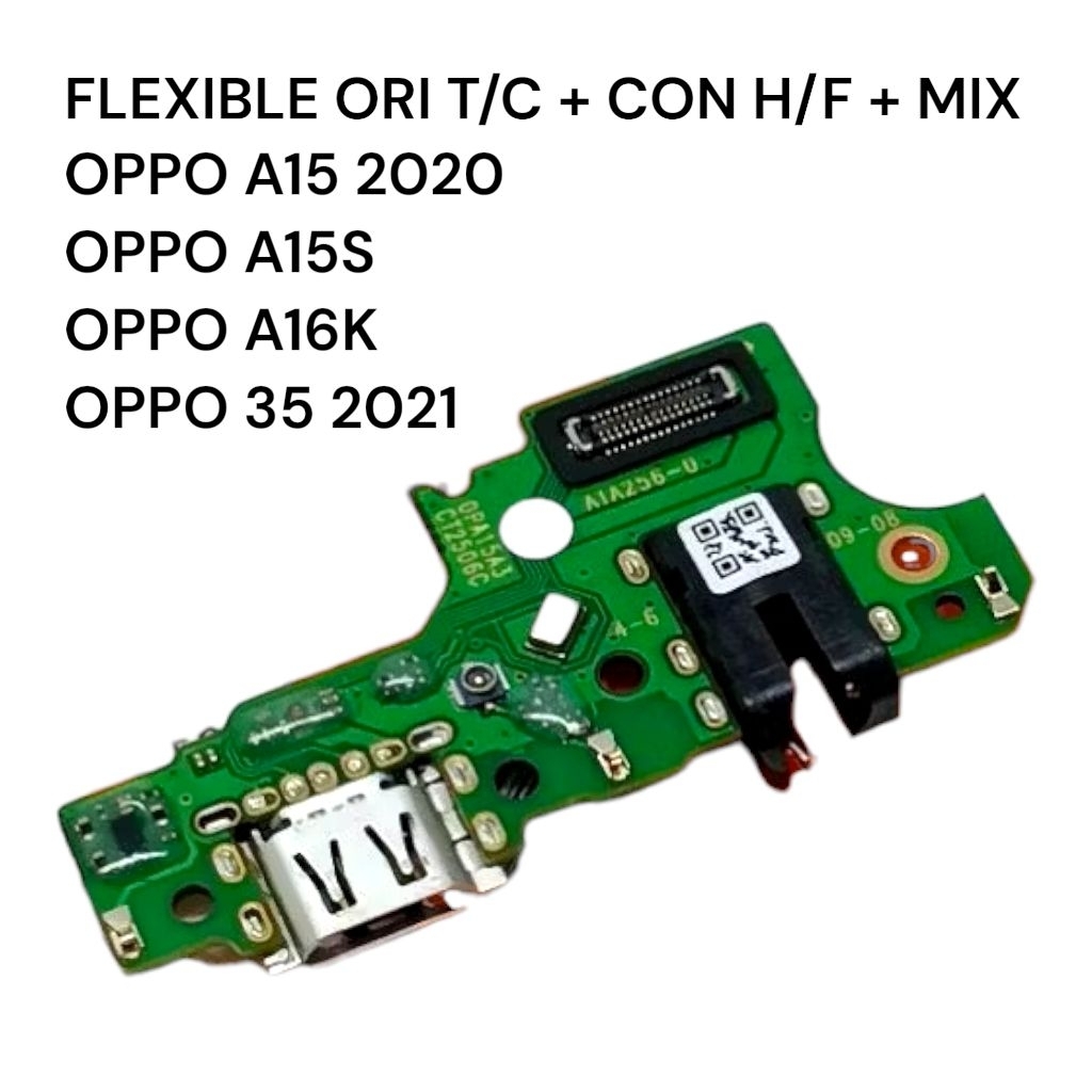 HP OPPO A15 2020 | A15S | A16K |A35 2021 FLEXILBE ORI CON T/C + CON H/F + MIC | PAPAN CAS ORIGINAL