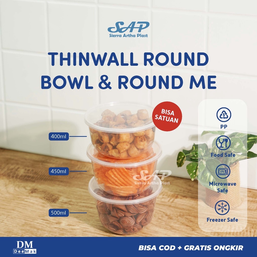 Thinwall Eceran/Satuan Bowl / Thinwall 200ml/300ml/400ml/500ml/660ml / Thinwall Mangkok / Thinwall B
