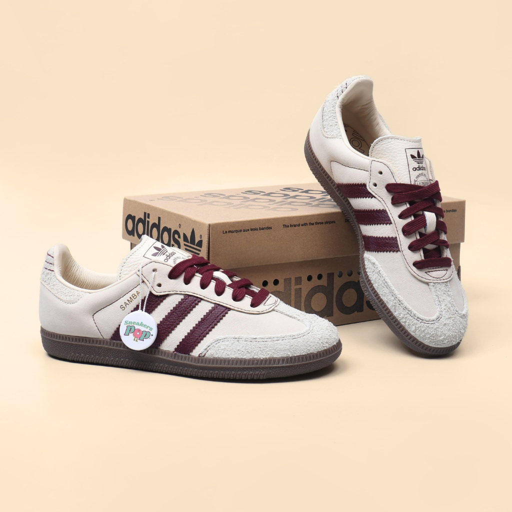 Adidas Samba OG Wonder White Maroon
