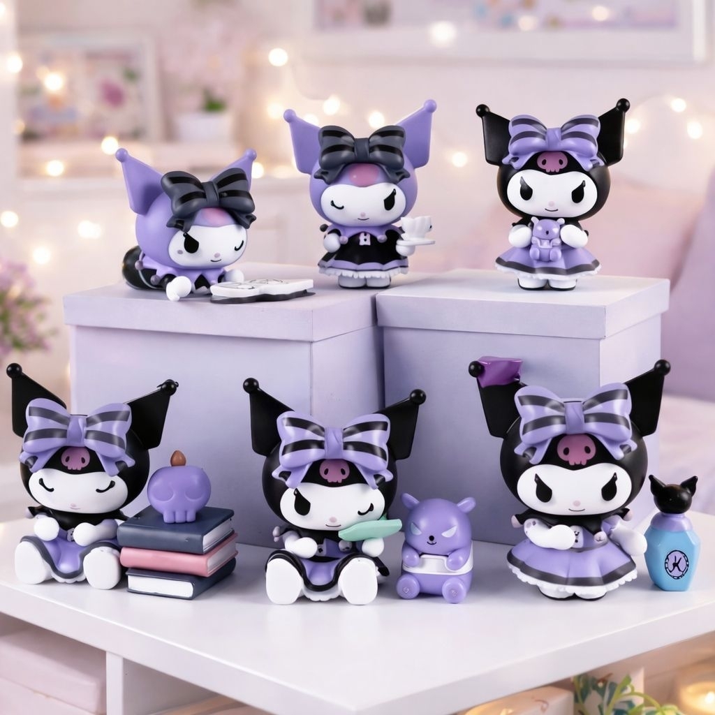 Figure/Mainan Anak Topper Kue Kuromi Set isi 6 (Preloved)