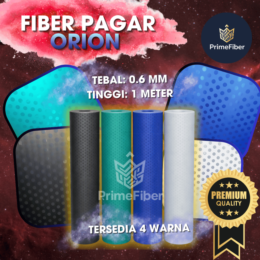 Fiber Pagar Motif Orion - Ketebalan 0.6mm | 4 Warna Lengkap | Fiber Plastik Penutup Pagar Motif Polk