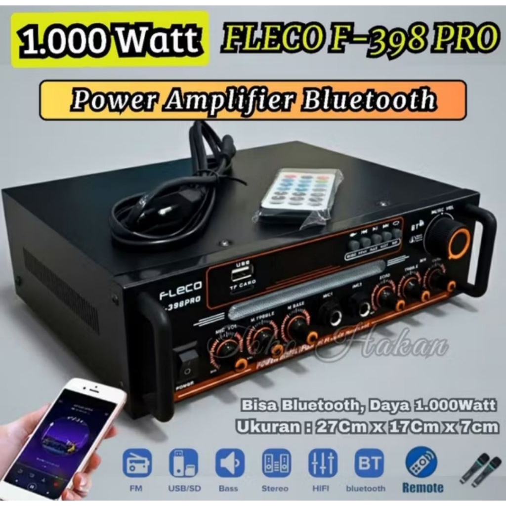 SIAP DIKIRIM MIXER POWER AMPLIFIER BLUETOOTH 1000 WATT FLECO F-398 PRO