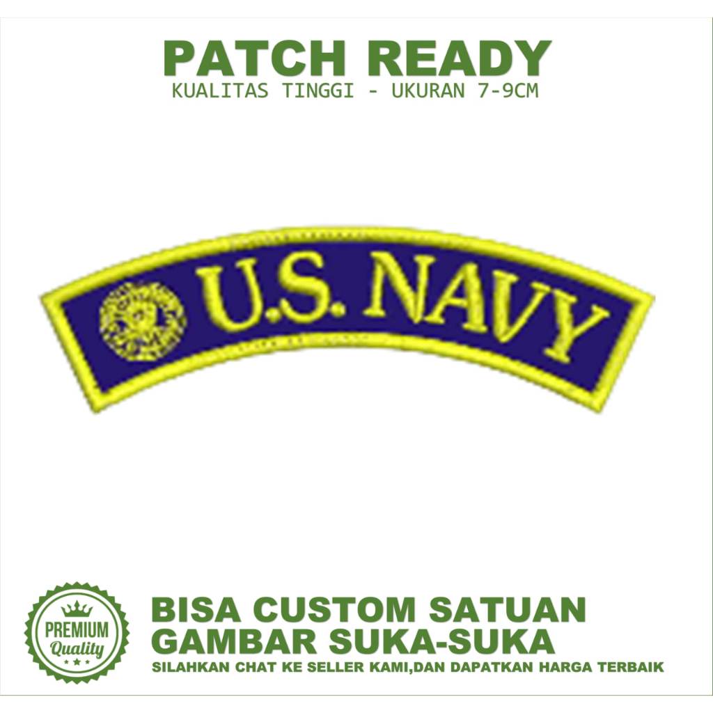 EMBLEM PATCH BORDIR US NAVY EMBROIDERY TESTIMONI-BC