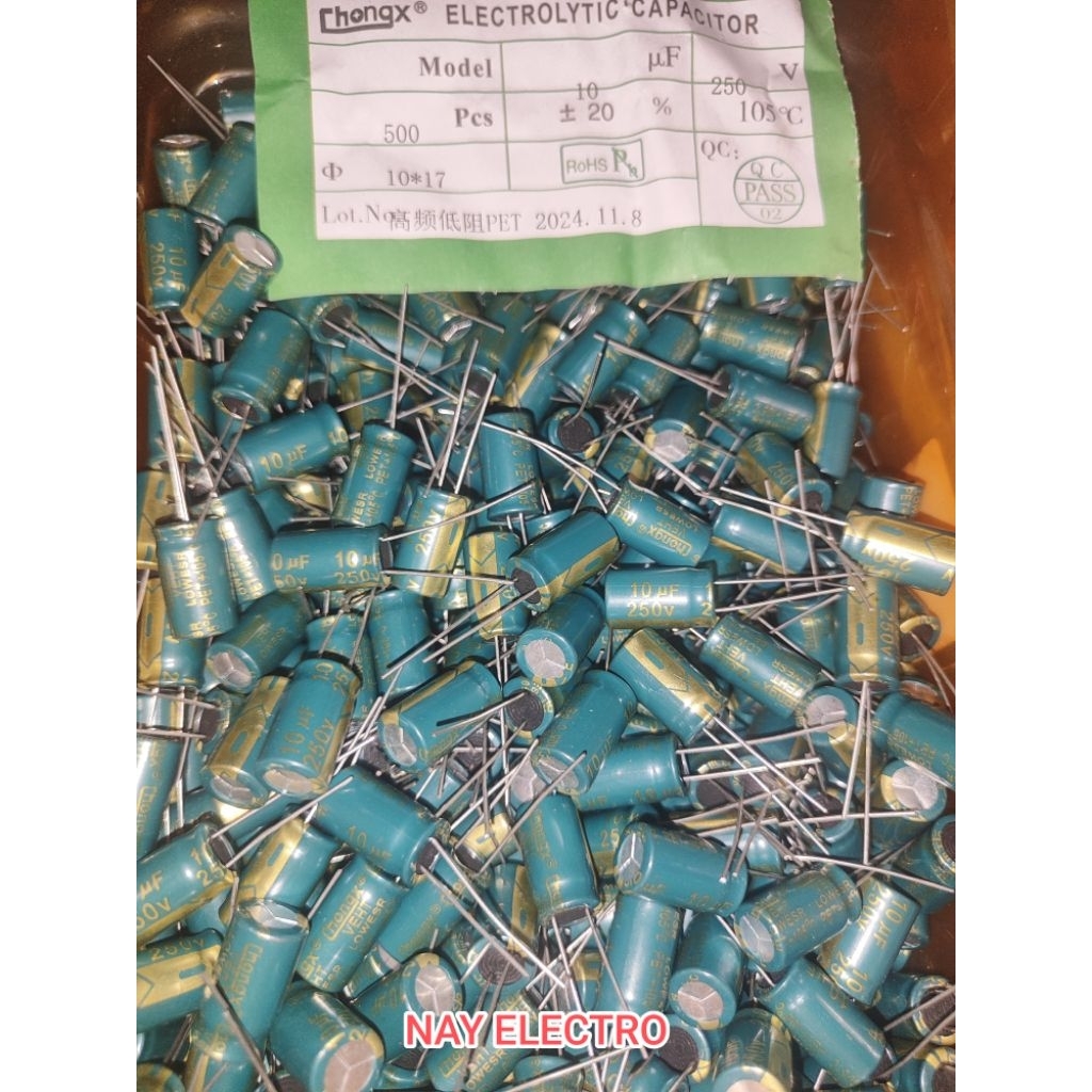 ELCO 10 UF 250 VOLT / CAPASITOR 10uf 250uf BAGUS