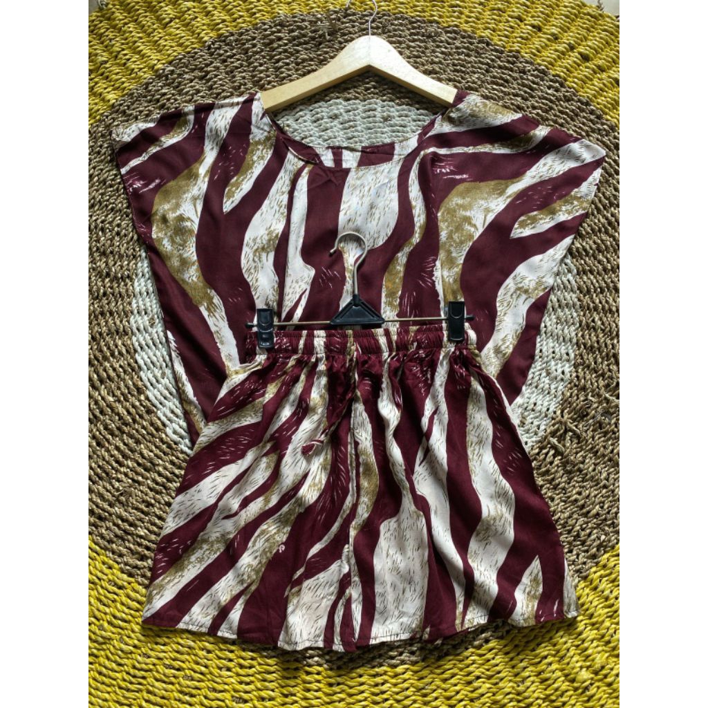 Stelan Wanita Celana pendek Hotpants Oneset piyama Rayon Viscose Baju Tidur Wanita Stelan Bali Pende