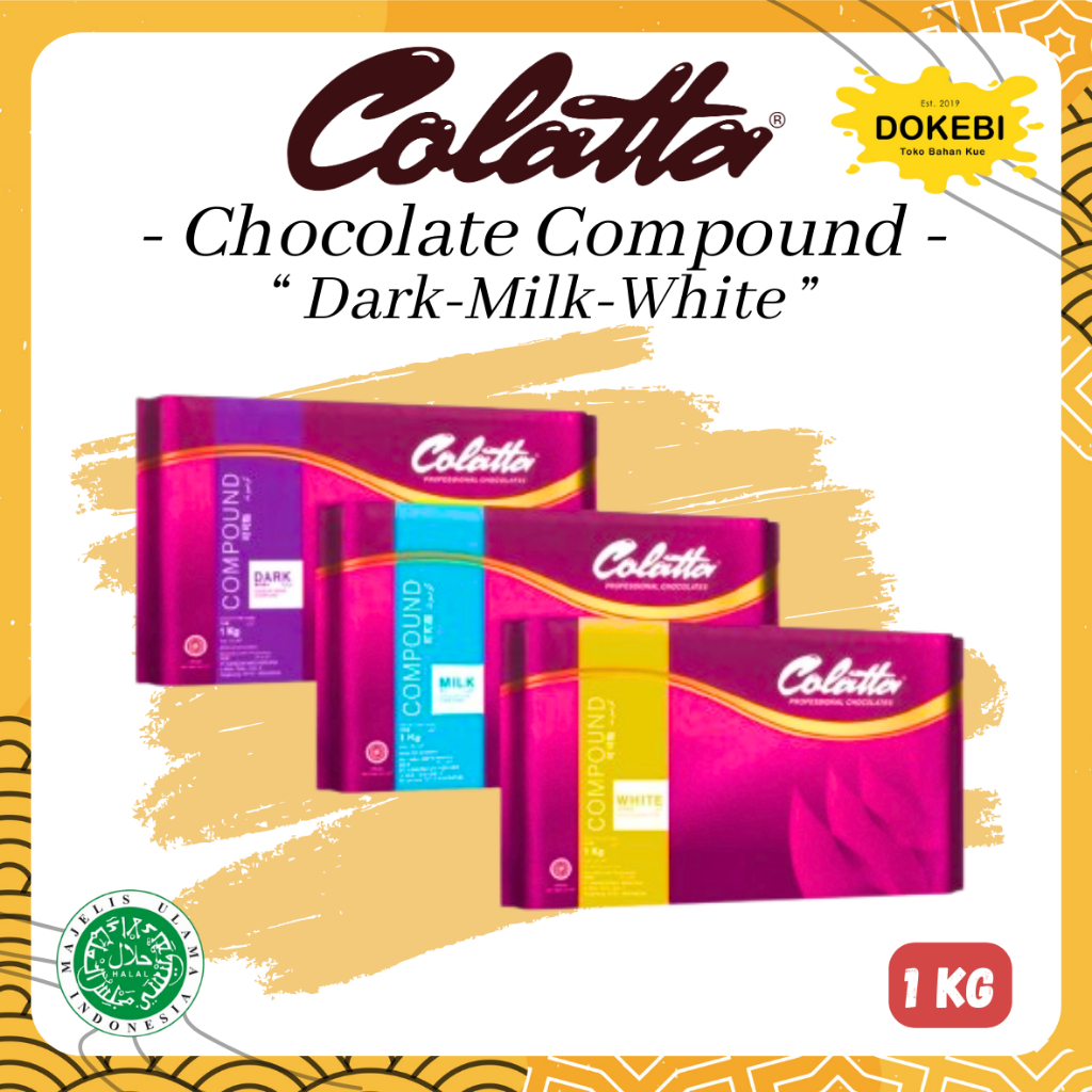 Colatta coklat batang 1kg / Coklat Batang / Colatta Dark Compound / Dark , White , Milk