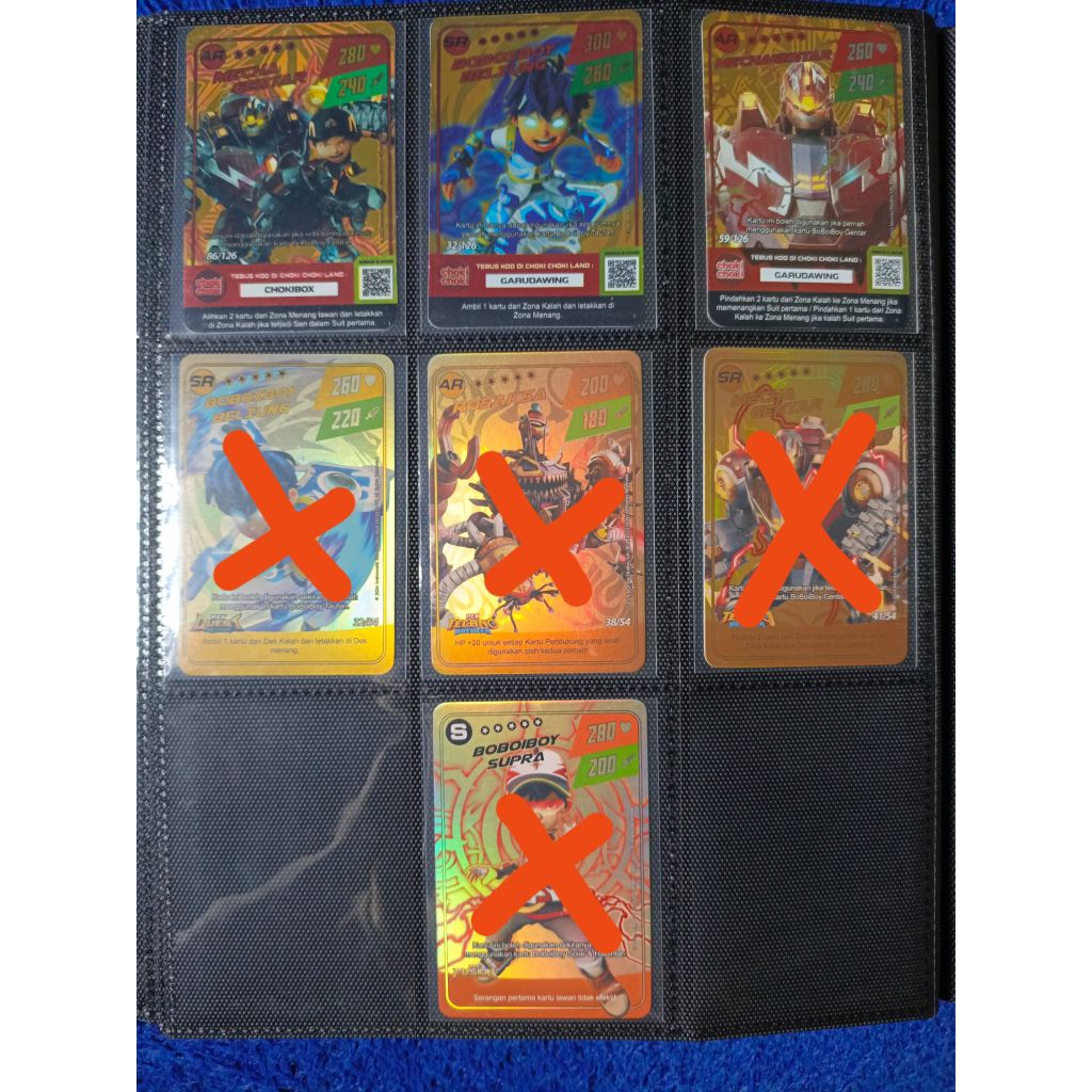 Kartu Choki-choki Boboiboy AR & SR