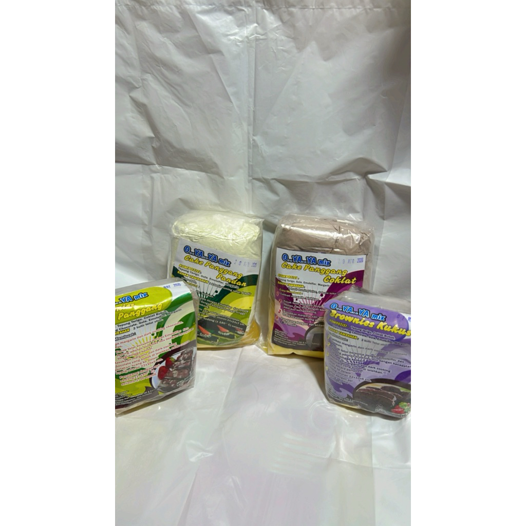 OYAYA MIX bahan kue instan / Tepung mix kue / Brownis kukus/Panggang , Cake Pandan/Coklat