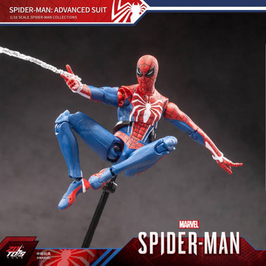 Zd Toys Spiderman Advance Suit PS4 Peter Parker Original Figure