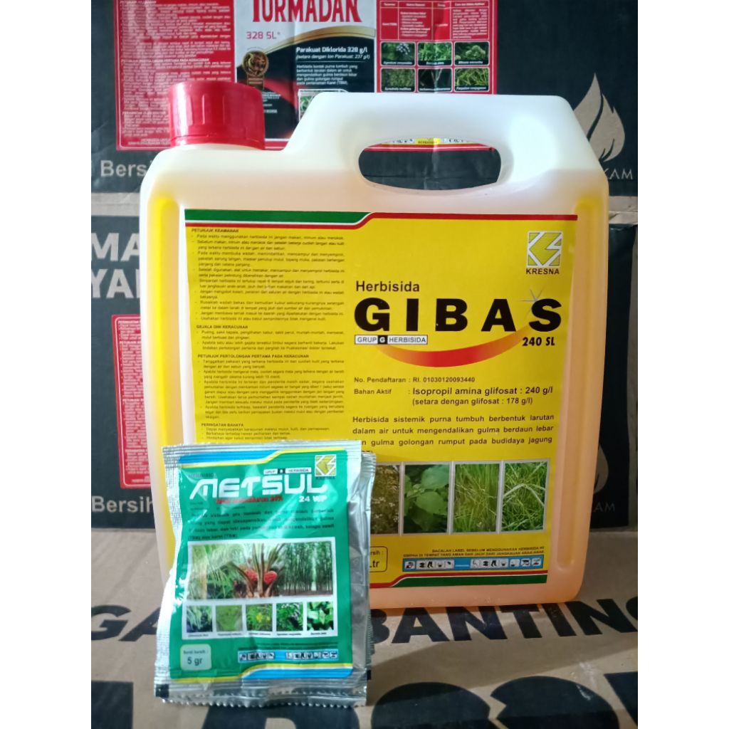 Herbisida sistemik GIBAS 240SL 5L - RACUN RUMPUT - MEMBASMI RUMPUT DAN GULMA SAMPAI AKAR